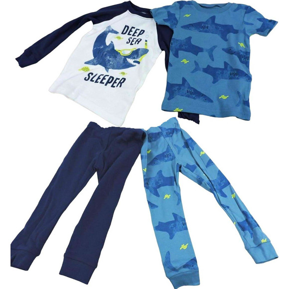 4-PC Set, 5T Toddler Shark Pajama Sets (1x SS, 1x LS) Carter's Just One You® - Picture 1 of 6